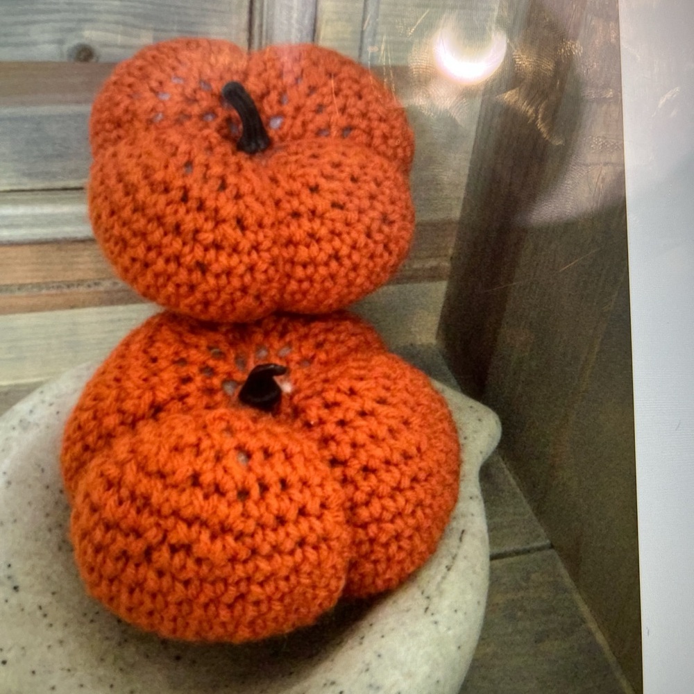 Handmade Orange Crochet Pumpkins